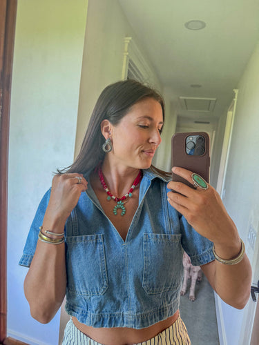 Head in the Clouds western flair bandana charm necklace