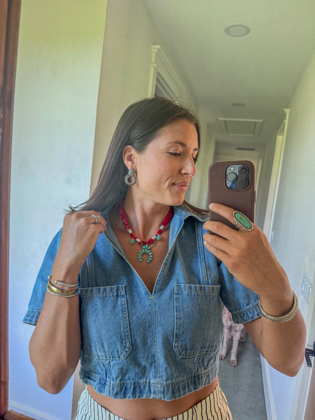 Head in the Clouds western flair bandana charm necklace
