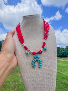 Head in the Clouds western flair bandana charm necklace