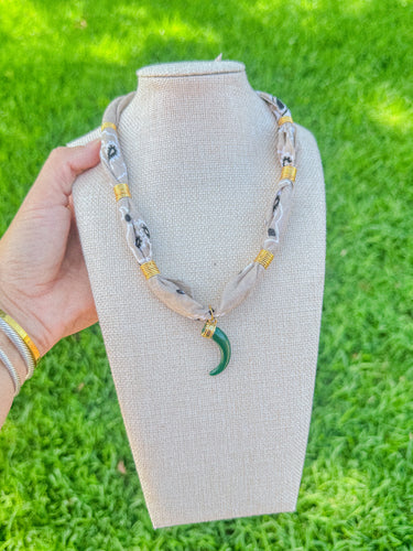 Green Horn pendant necklace