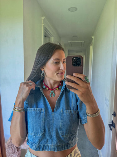 Pocket of Sunshine Western flair bandana necklace