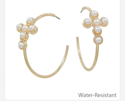 Cross hoop earrings