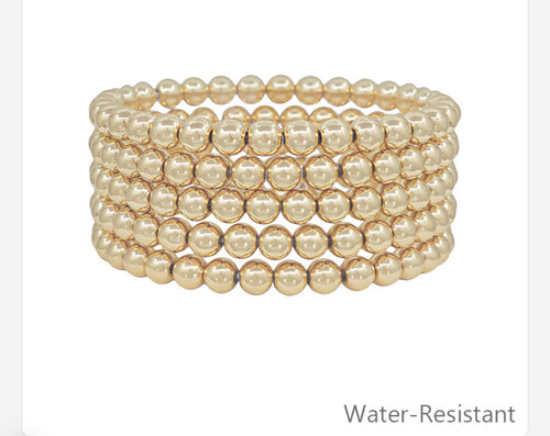 Gold beaded bracelet set