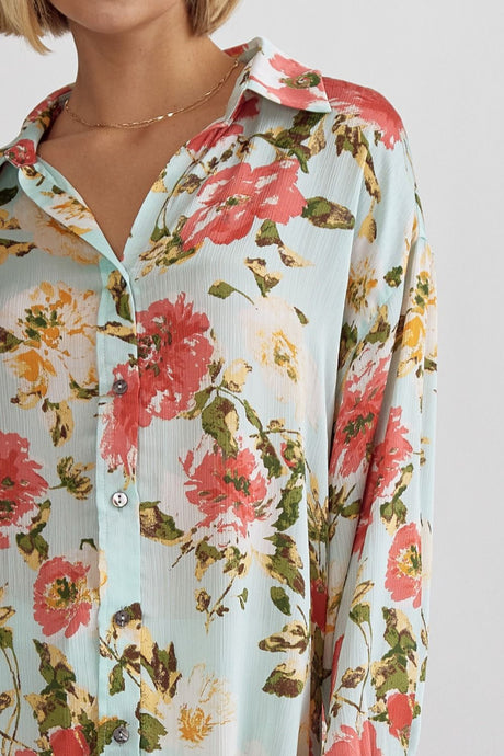 Keep Blooming button up
