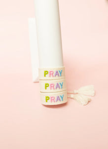 Pray Embroidered Bracelet