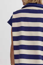 Load image into Gallery viewer, Making Friends striped top in navy