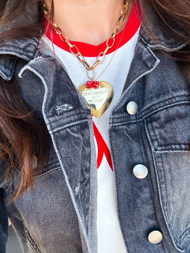 Don’t Gamble With my Heart charm necklace ❤️ 🎲